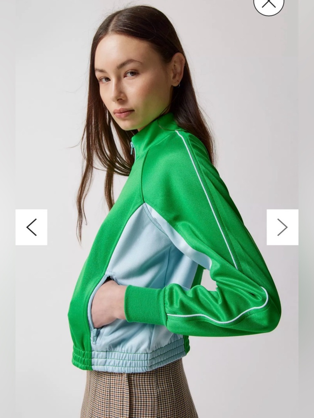 Urban Outfitters BDG Brody Colorblock Track Jacket Kelly Green Blue small NEW